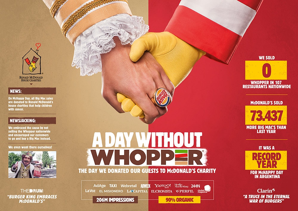 burger king x mcdonald's a day without whooper brand collaboration