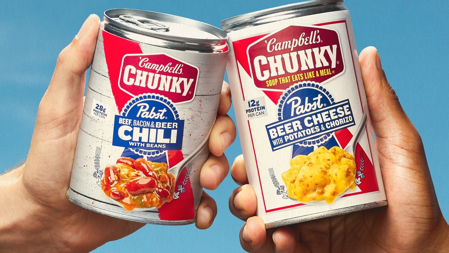 pabst blue ribbon x campbell's chunky soup brand collaboration